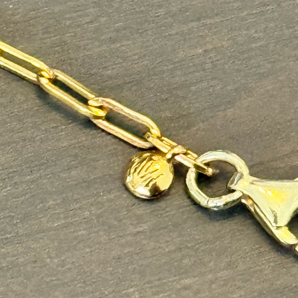 Monica Vinader 18ct gold vermeil sterling silver mini paperclip chain bracelet - Picture 7 of 8